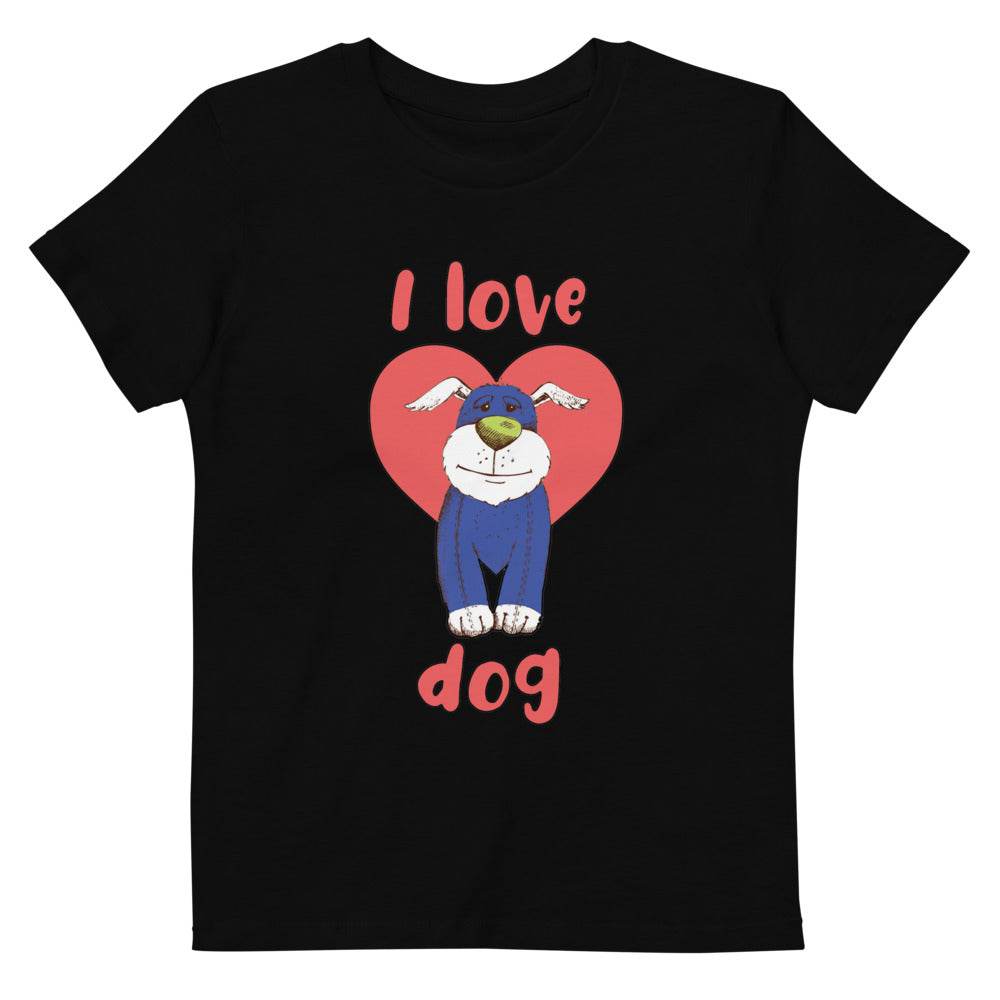 Organic cotton 'I love dog' kids t-shirt