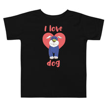 Load image into Gallery viewer, Toddler &#39;I love dog&#39; Short Sleeve Tee
